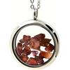 A Bijoux Pietre E Minéraux. Collana Granato Rodolite Brut. Modello Medaglione 20 MM Collo