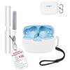 toergy Custodia in silicone impermeabile antiurto per JBL Wave Beam 2, morbida e sottile con cordino, portachiavi e kit di pulizia, bianco