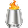 FANHAO Acciaio Inox Braciere Senza Fumo da Tavolo, Focolare Portatile con Staffa per Vaso e Borsa da Trasporto, Bruciatura a Legna e a Pellet, per Campeggio all'aperto Tailgating Patio