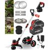 GfsGsjzc Decespugliatore con batteria per decespugliatore Makita con spazzola | Decespugliatore senza fili da 30 cm con coltello, ruote, dispositivo di rimozione delle erbacce da 160 cm