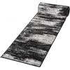Mazovia Tappeto Passatoia Corridoio 60x975cm Nero Antracite Astratto | Tappeto Passatoia per Cucina Lavanderia Camera da Letto Retrò Anni 90 Facile da Pulire Morbido Pelo Corto Venduto al Metro