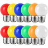 HUAMu Lampadina Colorata E27, 2W G45 Lampadina attacco grande, Colori Misti, Rosso,Giallo,Blu,Verd,bianco caldo, Arancione, per Halloween Natale Party Bar, Pacco da 12