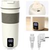 Waufoae Bollitore elettrico da viaggio piccolo da 350 ml, piccolo bollitore da viaggio, 300 W, mini tazza d'acqua in acciaio inox 316, controllo della temperatura a 4 livelli, display touch, bollitore da
