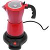 vinnyooc 300 ml Caffettiera elettrica, Caffettiera Moka portatile, Espresso Cooker Alluminio Electric Moka Pot 6 Tazze da Espresso per Adatto a Casa Uffici Caffè (Rosso)