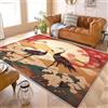 Generico Tappeto Soggiorno Moderno a Pelo Corto - Stile Giapponese Fiori di Ciliegio Motivo A Gru Tappeto Morbido e Antiscivolo per Camera da Letto, Arte Tappeti Lavabile in Lavatrice Dimensione:80x150 cm