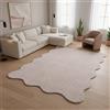TapisTrend Tappeto Shappy rosa cipria 140x200 cm tinta unita con motivo ondulato e morbido pelo di 19 mm, ideale per soggiorno, camera da letto e zona relax