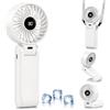 Kizozo Ventilatore a mano USB, mini ventilatore ricaricabile, portatile, piccolo, pieghevole, con 5 livelli di velocità, ventilatore silenzioso con 6-12 ore di tempo di raffreddamento, per ufficio