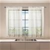 Runyéla Stores - Set di 2 tende a pannello in voile con fettuccia arricciata, 120 x 90 cm (altezza x larghezza), trasparente, beige, per soggiorno e camera da letto