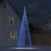 IKAYAA Albero di Natale Luminoso da Esterno 8 Giochi di Luce Struttura in Metallo Puntale a Stella Decorazioni Natalizie Interno Esterno -Blu-500 cm