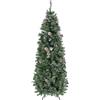 HOMCOM Albero di Natale 180cm con Pigne e 618 Rami Ignifughi Artificiale | Folto, Effetto Realistico, Base in Metallo Pieghevole, per Casa, Negozio, Facile Montaggio
