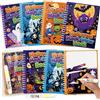 Kaxulvoblig 36 Pezzi Libro da Colorare con Acqua Halloween, Pennarello ad Acqua | 12 libri ad acqua con pennarelli e sacchetti regalo per lavoretti e feste Halloween