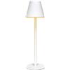 Bijoux - Lampada LED Nina Senza Fili, Ricaricabile, Luce Bianca a 3 Intensità, Controllo Tourch, Design Moderno per Interni ed Esterni, Autonomia Fino a 12 Ore, Ricarica USB Type-C, Colore Bianco