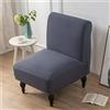 Highdi Fodera Copripoltrona Senza Braccioli Elasticizzato, Tinta Unita Copridivano Coprisedie Accent con Schienale 1 Posto Lavabile Removibile Coprisedia per Sala da Pranzo Soggiorno (Grigio Scuro)