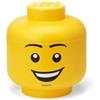 Room Copenhagen LEGO Storage Head (MINI) - HAPPY BOY - Contenitore Impilabile con Coperchio, Organizer per Giocattoli e Accessori, Soluzione di Archiviazione Divertente