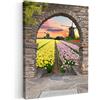 MuchoWow© Stampa su Tela Canvas Quadri per il Soggiorno Quadro Camera da | 30x40 cm - Letto Decorazioni Parete Tulipani - Fiori - Mulino - Vista dalla finestra
