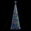 IKAYAA Albero di Natale Luminoso da Esterno 8 Giochi di Luce Struttura in Metallo Puntale a Stella Decorazioni Natalizie Interno Esterno -Multicolore-403 cm