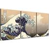 canvashop quadri Moderni Soggiorno Hokusai Grande Onda Kanagawa 218X100 Cm | Quadro Su Tela Canvas, Stampe Da Parete,