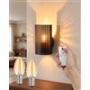 TobeBright Luce Notturna a Griglia con Spina e Telecomando, Attacco E14 | Timer 30/60/120 min, Include 2 Lampade LED Ambrate 0,5W 2200K, Luce Bianca Calda Regolabile 0-100LM, Sensore Crepuscolare