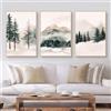 Generico Set di 3 poster con montagne e foreste, quadri su tela con paesaggi innevati ad acquerello, decorazioni murali minimaliste e neutre per soggiorno, camera da letto e corridoio (21 x 30 cm)