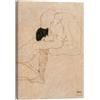Posterlounge Lovers, 1909 Stampa su tela | 70 x 90 cm di Egon Schiele Beige Quadri Decorazione per pareti