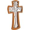 Kaltner Präsente Idea regalo - Crocifisso da parete in vero legno di faggio/albero della vita (altezza 30 cm)
