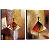 Wieco Art - Grandi ballerini 2 pezzi moderno decorativo opere d'arte 100% dipinto a mano contemporanea astratta dipinti ad olio su tela Wall Art
