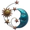 liuwei Scultura da parete con sole e luna, decorazione da parete in metallo da appendere, decorazione da parete con scultura di sole e luna, decorazione da giardino per interni ed esterni, 32 x 30 x 2 cm