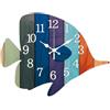 CHGCRAFT Orologio da parete di forma irregolare del pesce variopinto a | Orologio da parete stampato non ticchettio di forma irregolare dell'orologio decorativo per la decorazione dell'ufficio