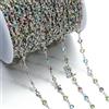 GUOZHAN 1 m/Rotolo di Perline di Cristallo di zircone, Catene di Rame, Catene alla Caviglia in Pietra di Rhinestone per componenti di collane e bracciali, creazione di Gioielli Fai da Te