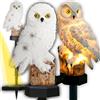 Retoo Luce solare a LED, decorazione da giardino, impermeabile, IP44, altezza 42 cm, sensore crepuscolare, lampada solare per giardino, balcone, fioriere da giardino, statuette da giardino, bianco