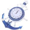 GARVALON Orologio da muro Ancora Barca, Design marino, Superficie Chiara, da Appendere, per Soggiorno e Casa, Decorazione Marittima