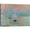 Posterlounge Impressione, levar del sole Stampa su tela | 90 x 70 cm di Claude Monet Turchese Quadri Decorazione per pareti