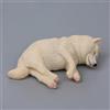 NEIDE Shiba Inu Cub Statua decorativa in piedi, cane in miniatura da collezione, statuetta Shiba Inu sdraiata che dorme, realistica statua animale realistica, decorazione per la casa, bianco e nero,