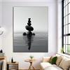 ALTCIRNMD Pittura Della Decorazione Della Parete Paesaggio Zen Nero Bianco Tela Pietre Di Superficie Dell'Acqua Poster E Stampe Per Soggiorno Moderno Camera Da Letto Home Wall Art Decor Senza Cornice 50X70Cm