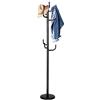 GIANTEX Appendiabiti da Terra in Legno con 8 Ganci | Stendino da Pavimento con Portaombrelli per Soggiorno, Camera da Letto, Ufficio e Ingresso, 30 x 175 cm, Nero