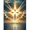 Frizlryem Diamond Painting Croce 5D, set completo per adulti, pittura con diamanti fai da te, per principianti, religiosa Gesù croce, decorazione da parete per soggiorno, camera da letto e come regalo, 30 x 40