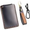 CZEMAM Porta Chiave in Pelle Compatibile con Leapmotor C10 B10 Lafa5 B03X | Stile retrò per D19 D99 C16 C11 C01 B05 A10 2025 2026 Accessori NFC Portachiavi Shell con Portachiavi Nero