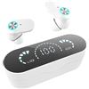 ELLENNE AURICOLARI MODERNI FUTURISTICI LCD BLUETOOTH NERO NERI YD06 | AURICOLARI MODERNI FUTURISTICI LCD CUFFIE BLUETOOTH YD06 NERE BIANCHE GAMING WIRELESS TWS DUAL CHANNEL (Nero)