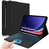 QYiiD Custodia con tastiera touchpad per Galaxy Tab S10+ Plus / S9 FE+ Plus / S9+ Plus / S8+ Plus / S7+ Plus 12,4, retroilluminata tastiera bluetooth staccabile con trackpad, Italiano QWERTY, Nero