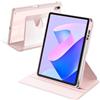 A-BEAUTY Custodia Compatibile con Tablet Huawei MatePad 11 2023/2021 con Portapenne, Auto Svegliati/Sonno, Supporto Rotante a 360°, Retro Trasparente, Rosa