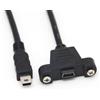 JSER Cavo adattatore di prolunga Mini USB 5 pin maschio-femmina per montaggio a pannello con viti (50 cm)