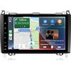 FAJSE Autoradio Android 9'' per Mercedes-Benz Classe B B200 W169 W245 / Vito Viano W639 / Sprinter, CarPlay Cablato, MirrorLink, Navigazione GPS, Bluetooth, WiFi, FM, Controllo al Volante, 2GB+16GB