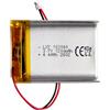 RmtcBal 103040 - Batteria ai polimeri di litio 3,7 V, 1200 mAh, ricaricabile Lipo, 40 x 30 x 8 mm, per apparecchiature elettroniche fai da te 3,7 - 5 V, cuffie Bluetooth JST 1,25 / JST PH 2 pin