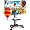suptek Carrello per TV regolabile in altezza per TV LCD LED da 23-65 pollici, inclinabile fino a 40 kg, supporto TV per esterni con ruote e ripiano, carrello portatile per soggiorno, VESA 400 x 400