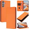 DENDICO Cover per Samsung Galaxy A25 5G, Custodia in PU Pelle Portafoglio con Blocco RFID, Chiusura Magnetica Cover per Samsung Galaxy A25 5G, Arancione