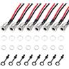 QUARKZMAN 8 PCS DC-099 DC Power Jack Cord Socket 30V 12A 5.5x2.1mm 2Pin | Connettore A Pannello, Con Dado Rondella Cappuccio Impermeabile Fili Presaldati, Per Dispositivi Elettronici, 100mm