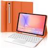 IVEOPPE Cover Tastiera per Samsung Galaxy Tab S10 Lite/S10 FE/S9 FE 10.9/S9 11 | Touchpad Magnetico Staccabile Keyboard, Italiano QWERTY, Custodia Tastiera Trackpad Bluetooth con Portapenna, Arancione