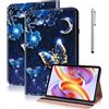 YiChZhe Custodia per Samsung Galaxy Tab S11 Ultra/S10 Ultra/S9 Ultra/S8 Ultra 14,6, con portapenne, in pelle PU, con supporto, motivo farfalla