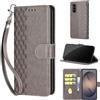 SIENIANLINE Cover per Samsung Galaxy S26 FE custodia portafoglio Grigio | 3 scomparti carte, 1 tasca banconote, Chiusura magnetica, Supporto, Pelle PU flip cover per Samsung S26 FE