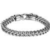 Oidea Bracciale Braccialetto Uomo Bracciale catena acciaio inox lucidato argento